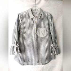 Sabrina Lauren New York Striped Shirt Blue White Size Medium Chest 40" Coastal